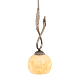 Brooster 6 in W Bronze Mini Pendant Light with Tinted Shade