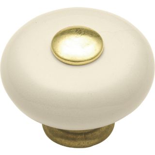 Hickory Hardware 1 1/4 in Light Almond Tranquility Round Cabinet Knob