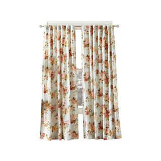Simply Classic Londonderry 84 in L Floral Blue Back Tab Curtain Panel