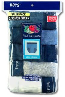 Fruit of the Loom Boys 8 20 5 Pack Fashion Brief, Dungaree, Playa Blue, Slate Blue, Heather Gray, size Small Clothing