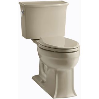 KOHLER Archer Mexican Sand 1.28 GPF (4.85 LPF) 12 in Rough In WaterSense Elongated 2 Piece Comfort Height Toilet