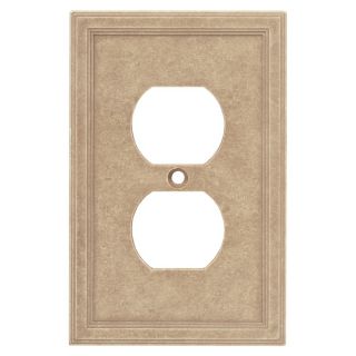 Somerset Collection 1 Gang Sienna Standard Duplex Receptacle Cast Stone Wall Plate