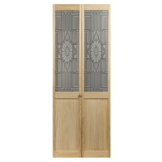 Pinecroft 1 Lite Solid Core Pine Bifold Closet Door (Common 80.5 in x 32 in; Actual 78.625 in x 31.5 in)