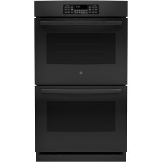 GE 30 in Self Cleaning with Steam Double Electric Wall Oven (Black)