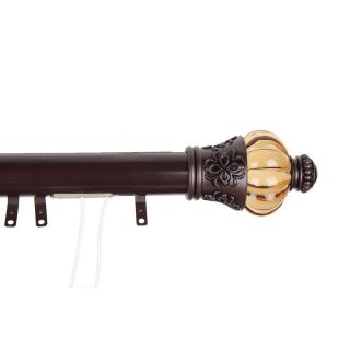 Rod Desyne 66 in to 120 in Mahogany Metal Traverse Curtain Rod