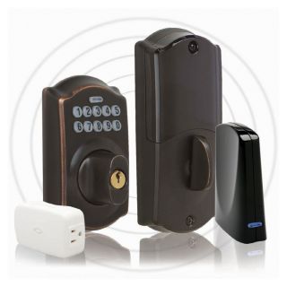 Schlage LiNK Aged Bronze Residential Single Cylinder Electronic Entry Door Deadbolt with Keypad