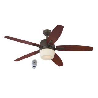 Harbor Breeze Battler 52 in Bronze Downrod Mount Ceiling Fan with LED Light Kit and Remote