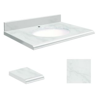 Transolid White Natural Marble Undermount Single Sink Bathroom Vanity Top (Common 49 in x 22 in; Actual 49 in x 22 in)