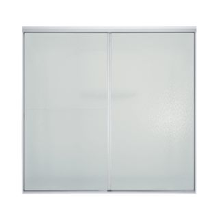 Sterling Sterling Standard Bath Door Bypass 56 7/16 in H x 54 59 in W Pebbled Glass Silver