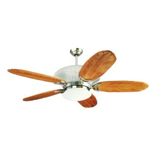 Yosemite Home Decor Maui Breeze 56 in Brushed Steel Indoor Downrod Mount Ceiling Fan with Light Kit and Remote