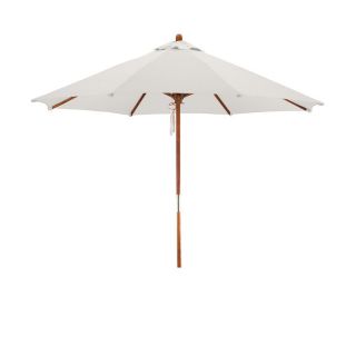Lauren & Company Round Natural White Patio Umbrella with Pulley (Common 9 ft x 9 ft; Actual 9 ft x 9 ft)