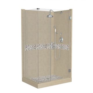 American Bath Factory Java 86 in H x 36 in W x 48 in L Medium with Accent Square Corner Shower Kit