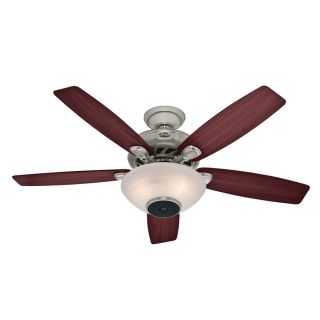 Hunter Concert Breeze 52 in Brushed Nickel Downrod or Flush Mount Ceiling Fan with Light Kit and Remote