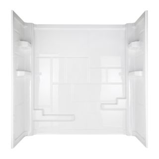 Aqua Glass Divani 60 in W x 32 in D x 60 in H High Gloss White Polystyrene Bathtub Wall Surround