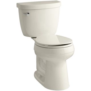 KOHLER Cimarron Almond 1.28 GPF (4.85 LPF) 12 in Rough In WaterSense Round 2 Piece Comfort Height Toilet