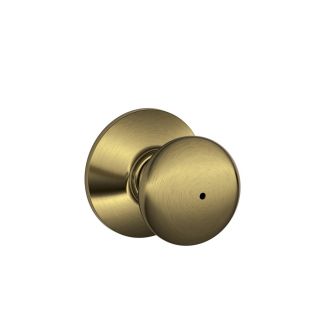 Schlage Antique Brass Round Push Button Lock Residential Privacy Door Knob