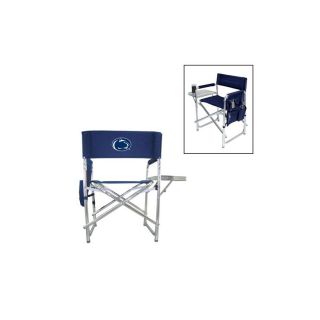 Picnic Time Indoor/Outdoor Cast Aluminum Metallic Penn State Nittany Lions Folding Chair