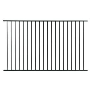 Leslie Locke 5 ft x 8 ft Black Galvanized Steel Fence Panel