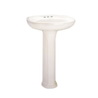 American Standard Colony 21 34 in H White Vitreous China Complete Pedestal Sink