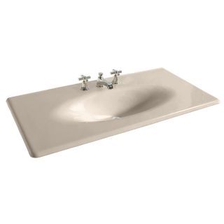 KOHLER Iron/Impressions 43.625 in W x 22.25 in D Innocent Blush Cast Iron Integral Single Sink Bathroom Vanity Top