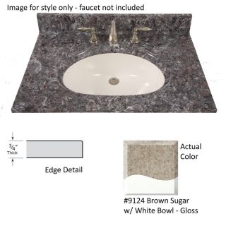US Marble Standards 43 in W x 22 in D Brown Sugar Cultured Marble Integral Single Sink Bathroom Vanity Top