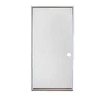 ReliaBilt Fire Resistant Flush Prehung Inswing Steel Entry Door Prehung (Common 80 in x 36 in; Actual 81 in x 37 in)