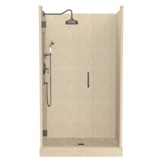 American Bath Factory Panel 86 in H x 42 in W x 48 in L Medium Fiberglass and Plastic Wall Alcove Shower Kit