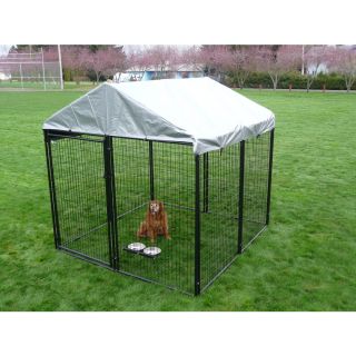 AKC 8 ft x 8 ft x 6 ft Outdoor Dog Kennel Preassembled Kit