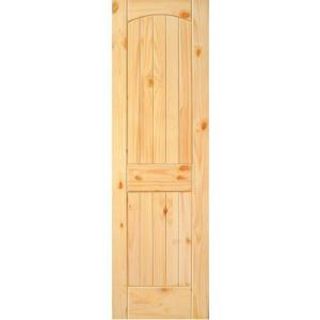 ReliaBilt 28 in x 80 in 2 Panel Arch Top Knotty Pine Solid Core Non Bored Interior Slab Door