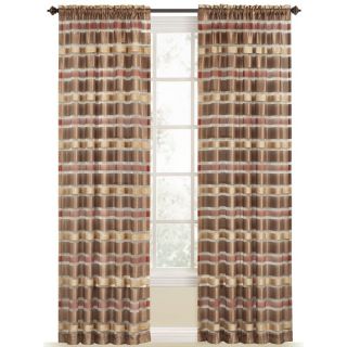 Style Selections Duran 84 in L Striped Brick Rod Pocket Window Curtain Panel