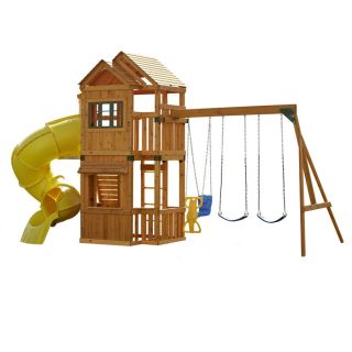 Swing N Slide Lakewood Ready to Assemble Residential Wood Playset with Swings