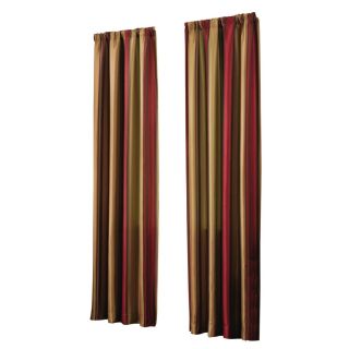 allen + roth Alison 84 in L Striped Red Rod Pocket Window Curtain Panel