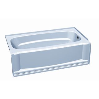 Aqua Glass 60 in x 32 in Eleganza High Gloss White Rectangular Skirted Bathtub with Right Hand Drain