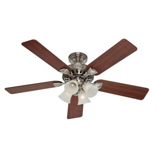 Hunter 52 in 5 Minute Brushed Nickel Ceiling Fan with Light Kit