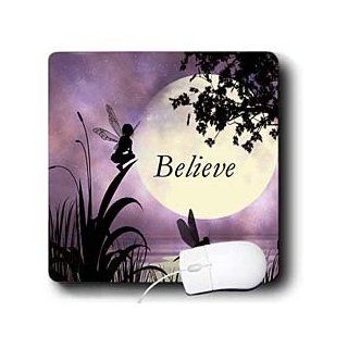 mp_35696_1 Renderly Yours Fairies   Believe, Fairy With Dragonflies With Moon And Purple Sky   Mouse Pads Computers & Accessories