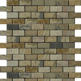 Emser 12 in x 12 in Autumn Lilac Mosaic Offset 1 in x 2 in Mesh Natural Slate Floor Tile