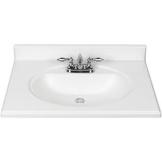 Style Selections White Cultured Marble Integral Single Sink Bathroom Vanity Top (Common 31 in x 22 in; Actual 31 in x 22 in)