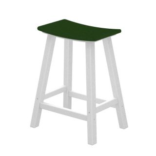 POLYWOOD Slat Recycled Plastic Patio Bar Height Chair