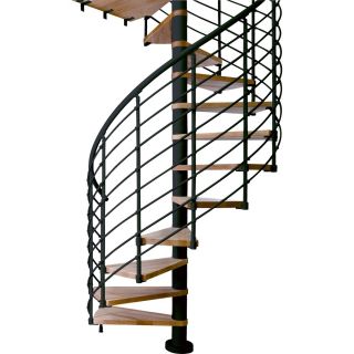 DOLLE 3 ft 11 in Oslo Black Interior Spiral Staircase Kit