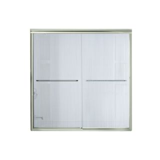 Sterling Finesse 54.62 in to 59.62 in W x 58.06 in H Polished Nickel Sliding Shower Door