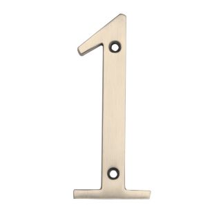 Gatehouse 3.98 in Satin Nickel House Number 1