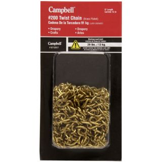 Campbell Commercial 10 ft Weldless Brass Plated Metal Chain