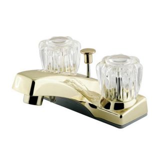 Elements of Design Columbia Polished Brass 2 Handle 4 in Centerset Bathroom Sink Faucet (Drain Included)