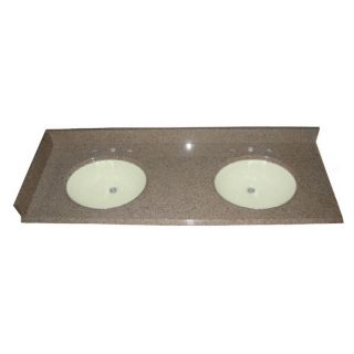 allen + roth 61 in W x 22 in D Desert Gold Granite Undermount Double Sink Bathroom Vanity Top