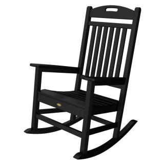Trex Outdoor Furniture Yacht Club Charcoal Black Plastic Slat Seat Outdoor Rocking Chair