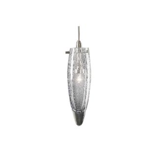 PLC Lighting Lluvia Drop 3 in W Satin Nickel Mini Pendant Light with Tiffany Style Shade