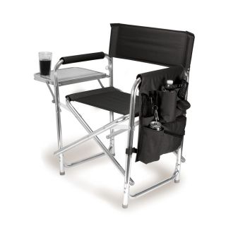Picnic Time Indoor/Outdoor Cast Aluminum Metallic Folding Chair