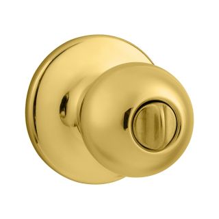 Kwikset Polo Polished Brass Round Turn Lock Residential Privacy Door Knob