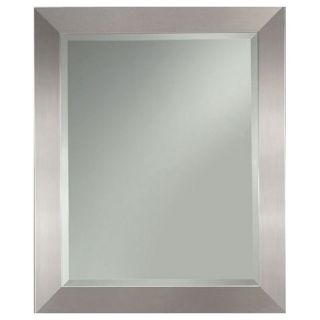 allen + roth 27.5 in x 33.5 in Steel Futura Silver Rectangle Framed Wall Mirror