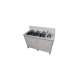 MONSAM Gray Quadruple Basin Stainless Steel Portable Sink